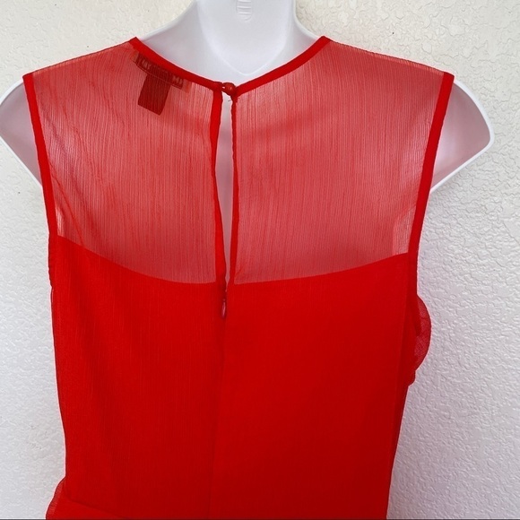 The East Order Red Orange Ruffle Mesh Mini Dress - Picture 5 of 6